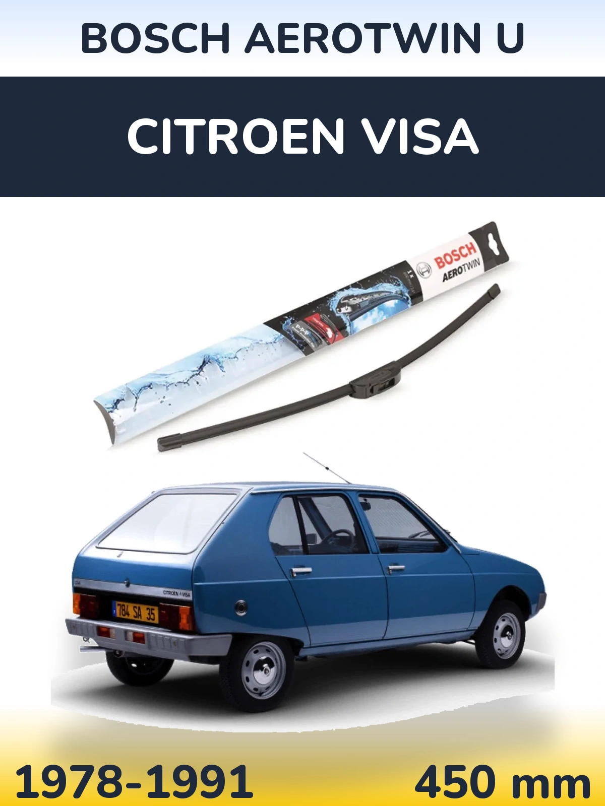 Przednia wycieraczka BOSCH AeroTwin U 450 mm do Citroen Visa 1978-1991