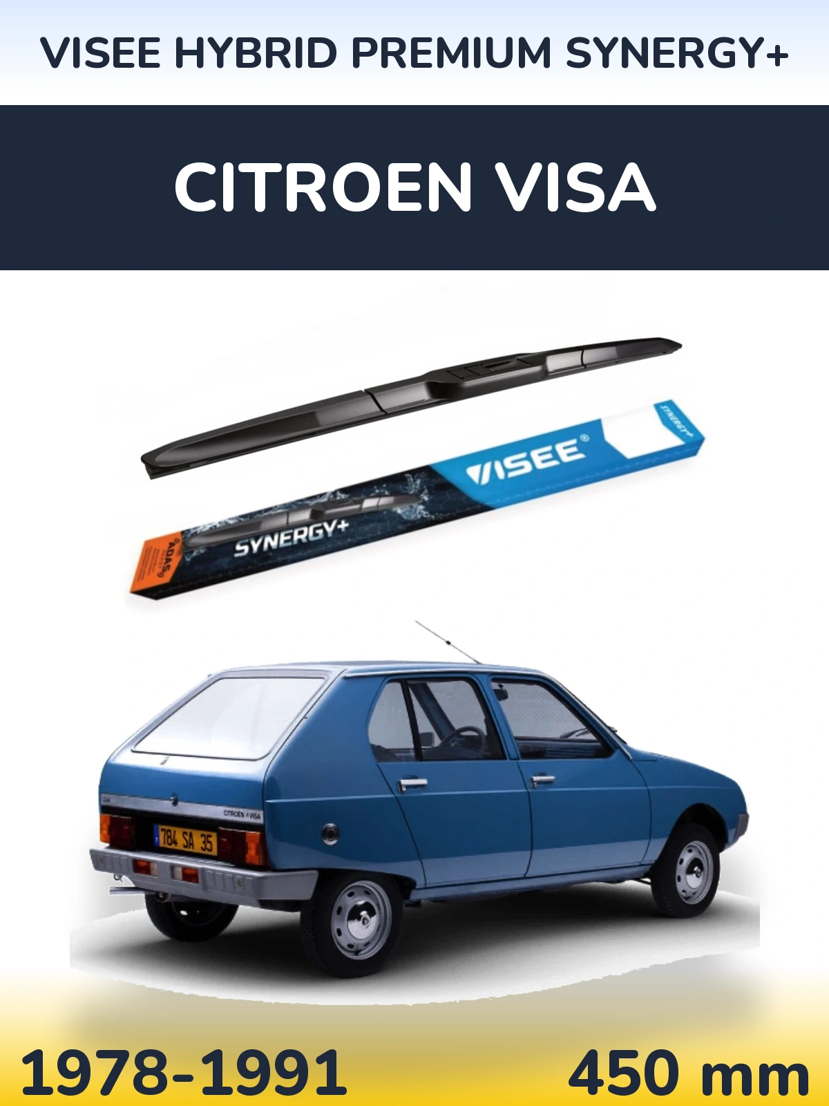 Przednia wycieraczka VISEE HYBRID PREMIUM SYNERGY+ 450 mm do Citroen Visa 1978-1991