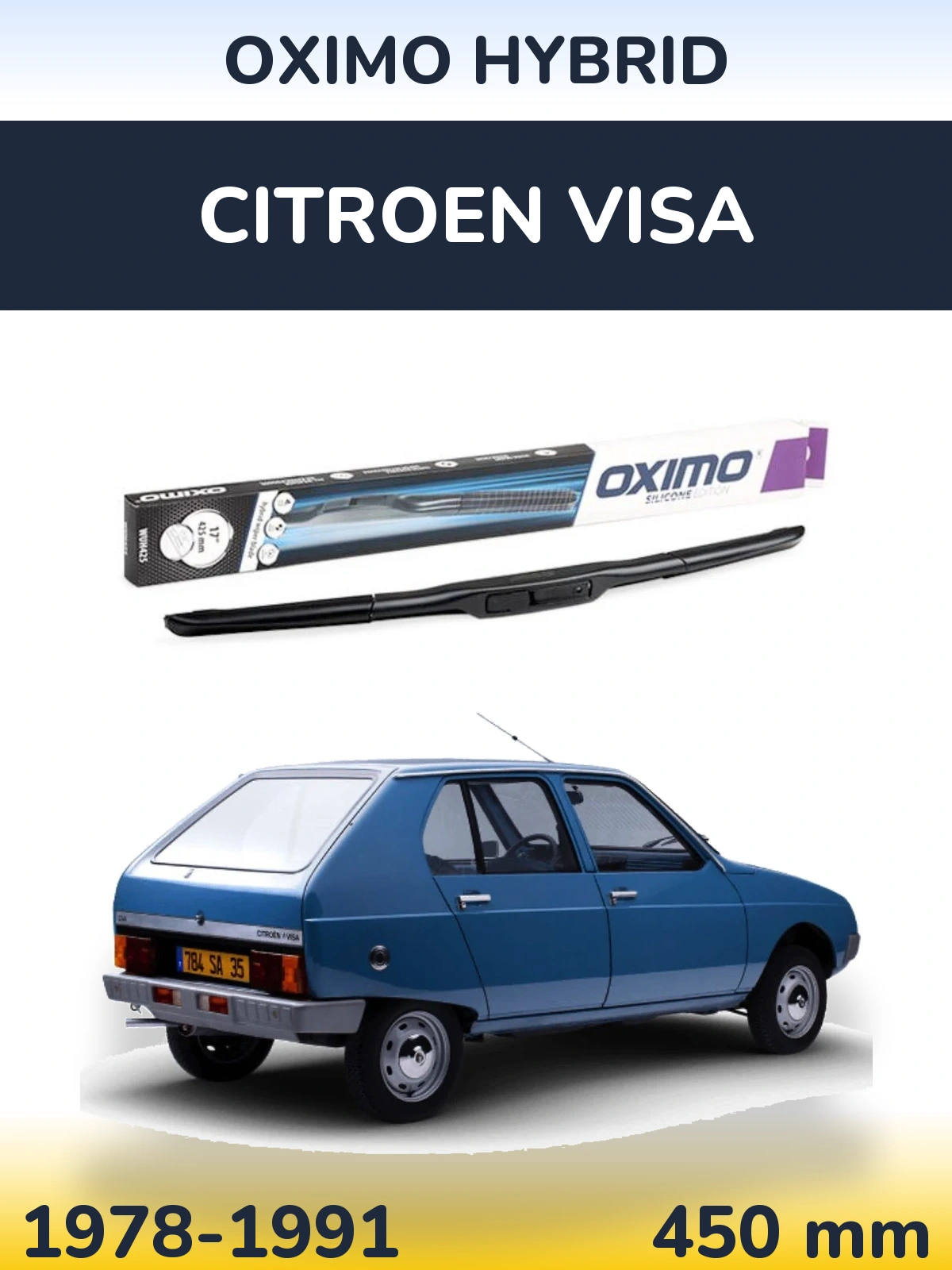Przednia wycieraczka Oximo Hybrid 450 mm do Citroen Visa 1978-1991