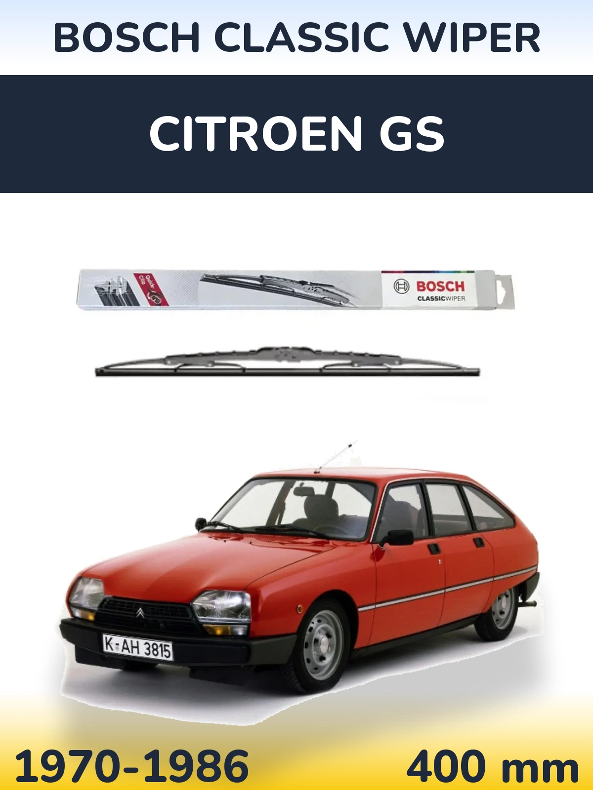 Tylna wycieraczka BOSCH Classic Wiper 400 mm do Citroen GS 1970-1986