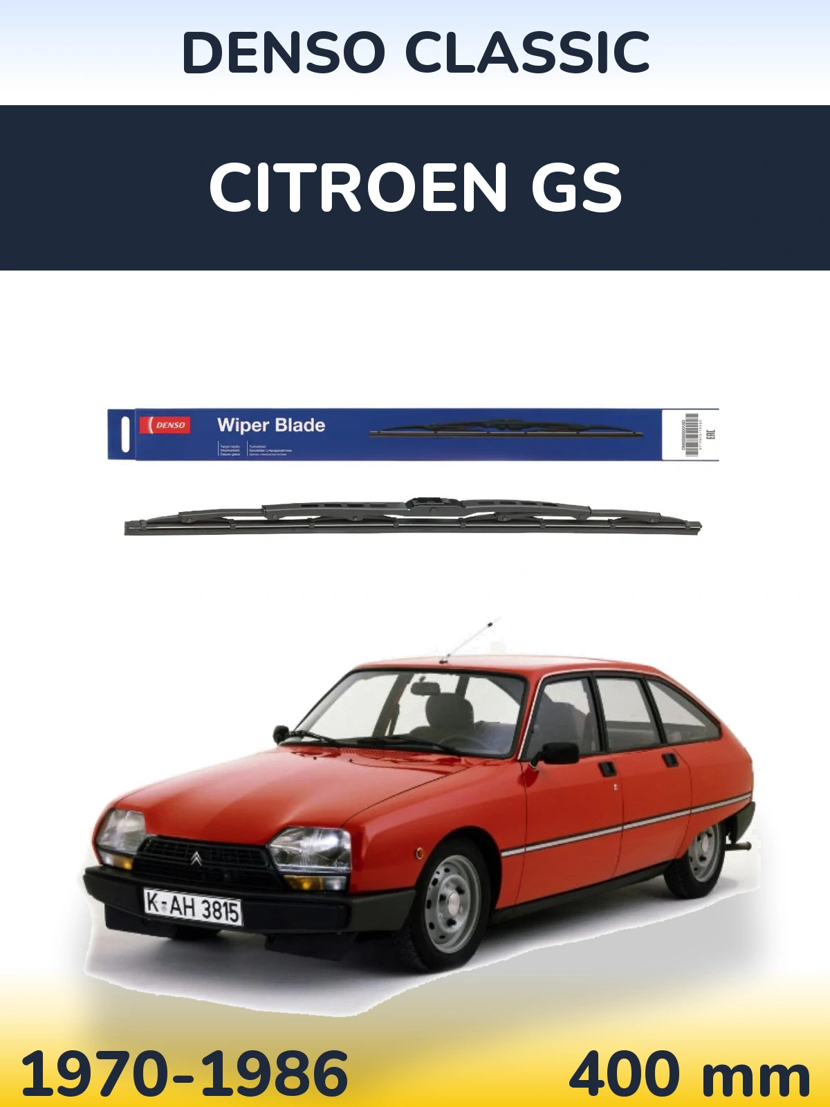 Tylna wycieraczka Denso Classic 400 mm do Citroen GS 1970-1986