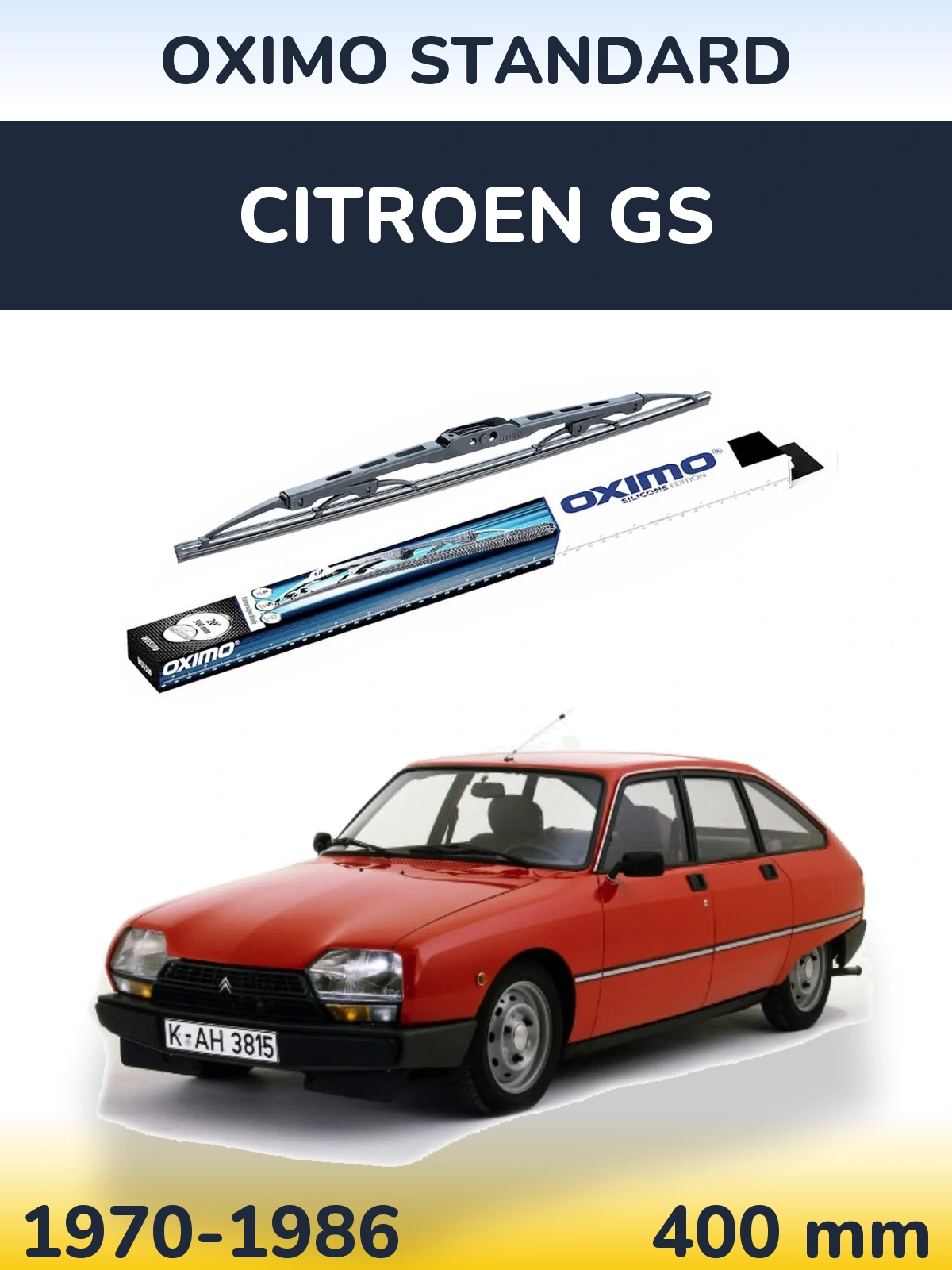 Tylna wycieraczka Oximo Standard 400 mm do Citroen GS 1970-1986