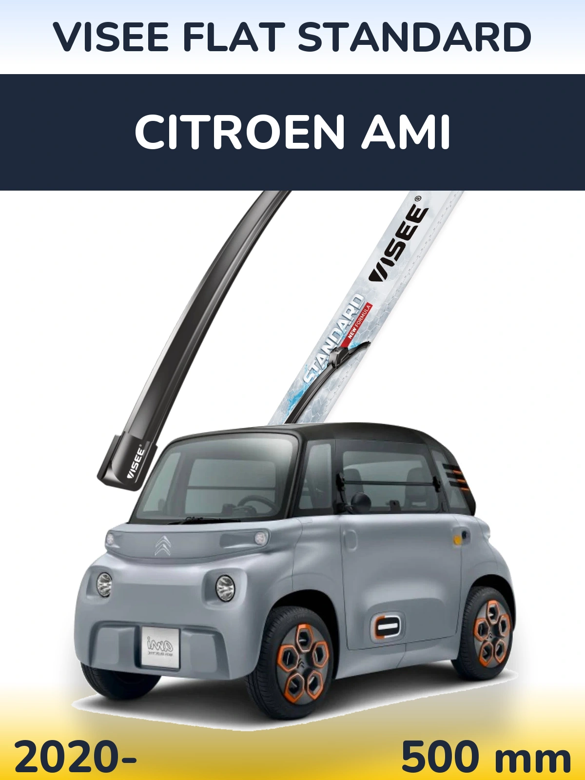 Przednia wycieraczka VISEE FLAT STANDARD 500 mm do Citroen Ami 2020-2026