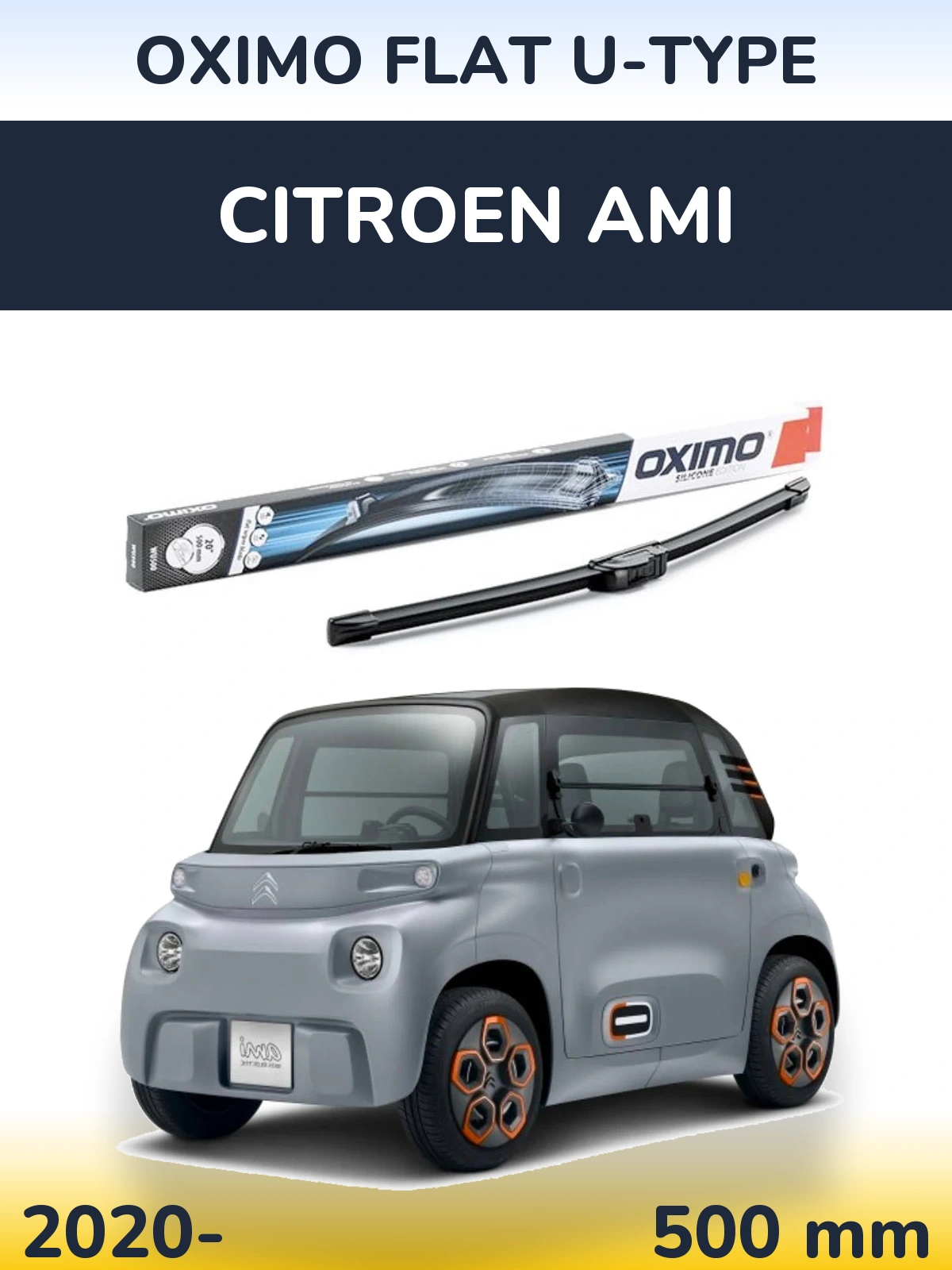 Przednia wycieraczka Oximo Flat U-type 500 mm do Citroen Ami 2020-2026