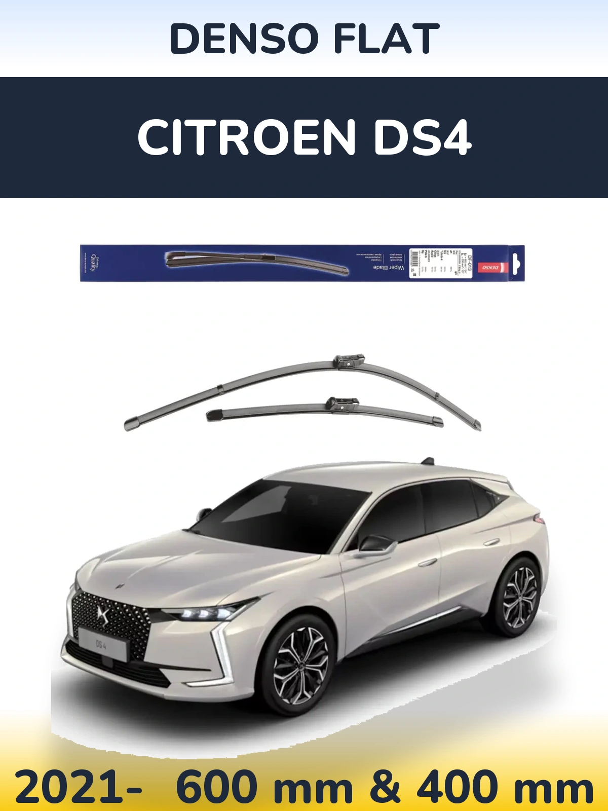 Komplet przednich wycieraczek Denso Flat 600 & 380 mm do Citroen DS4 2021-2026