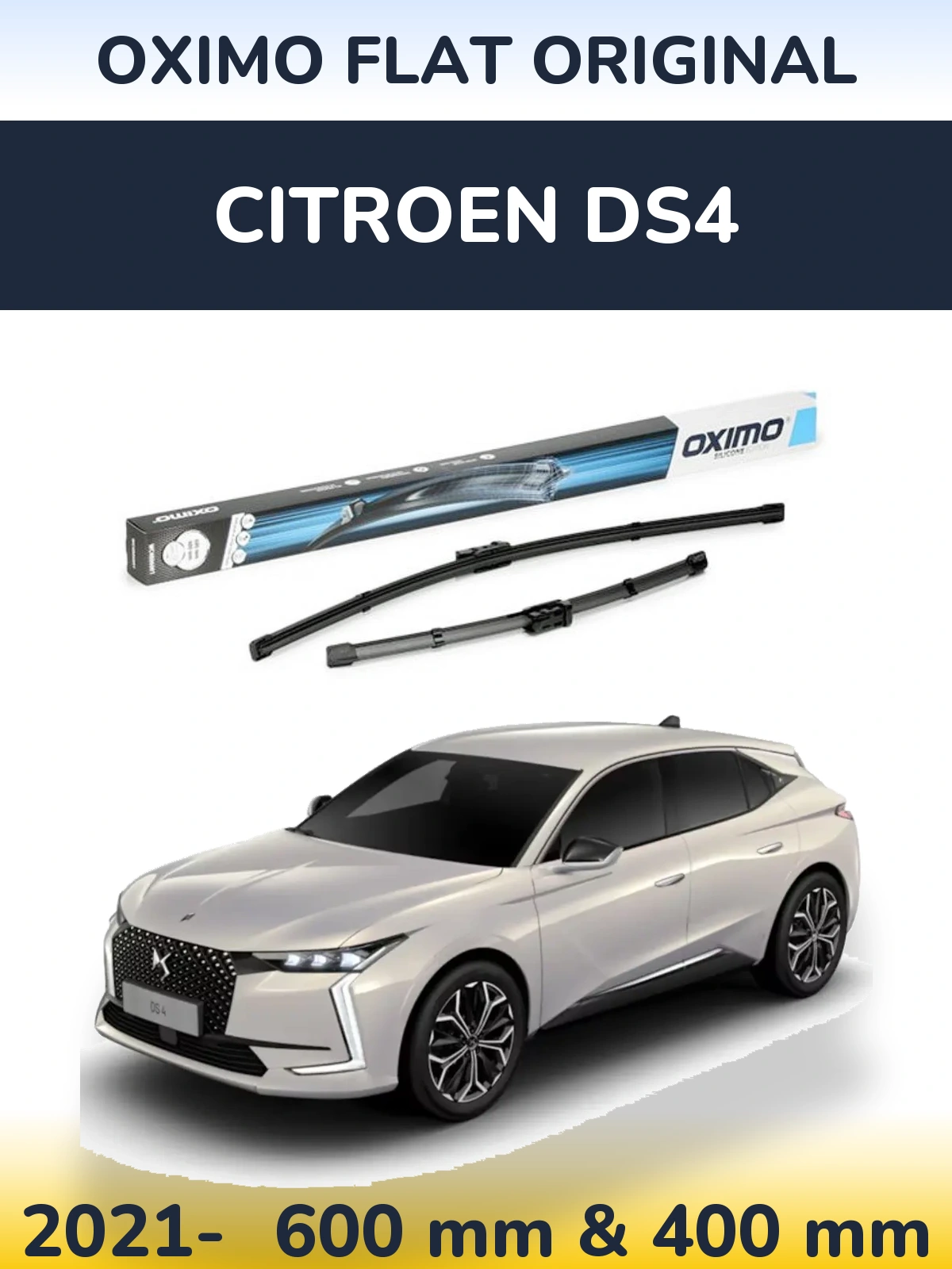 Komplet przednich wycieraczek Oximo Flat Original 600 & 400 mm do Citroen DS4 2021-2026