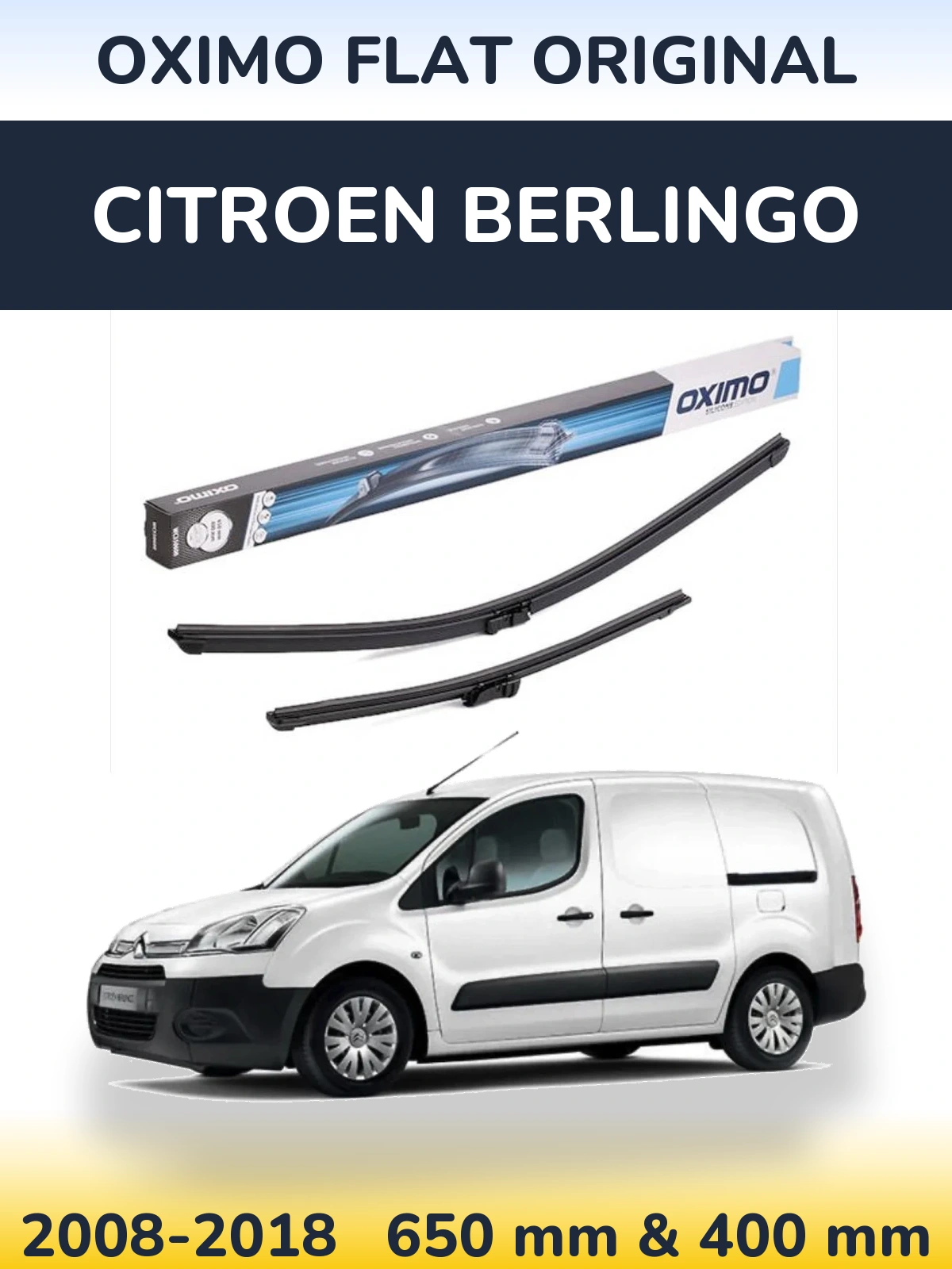 Komplet przednich wycieraczek Oximo Flat Original 650 & 400 mm do Citroen Berlingo 2008-2018