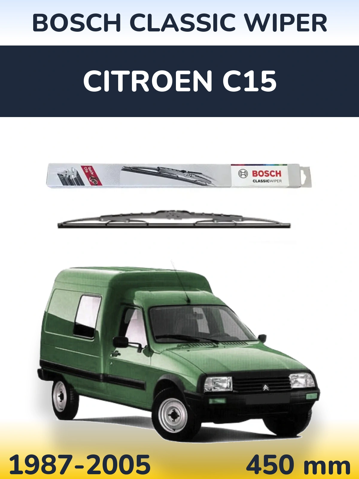 Przednia wycieraczka BOSCH Classic Wiper 450 mm do Citroen C15 1987-2005