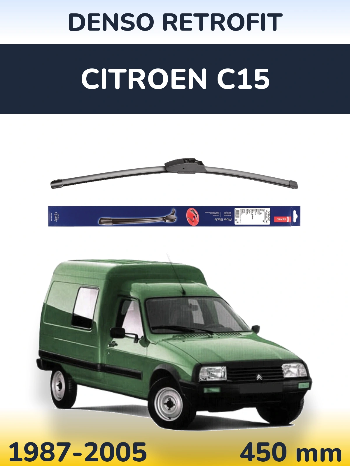 Передня щітка Denso Retrofit 450 мм для Citroen C15 1987-2005