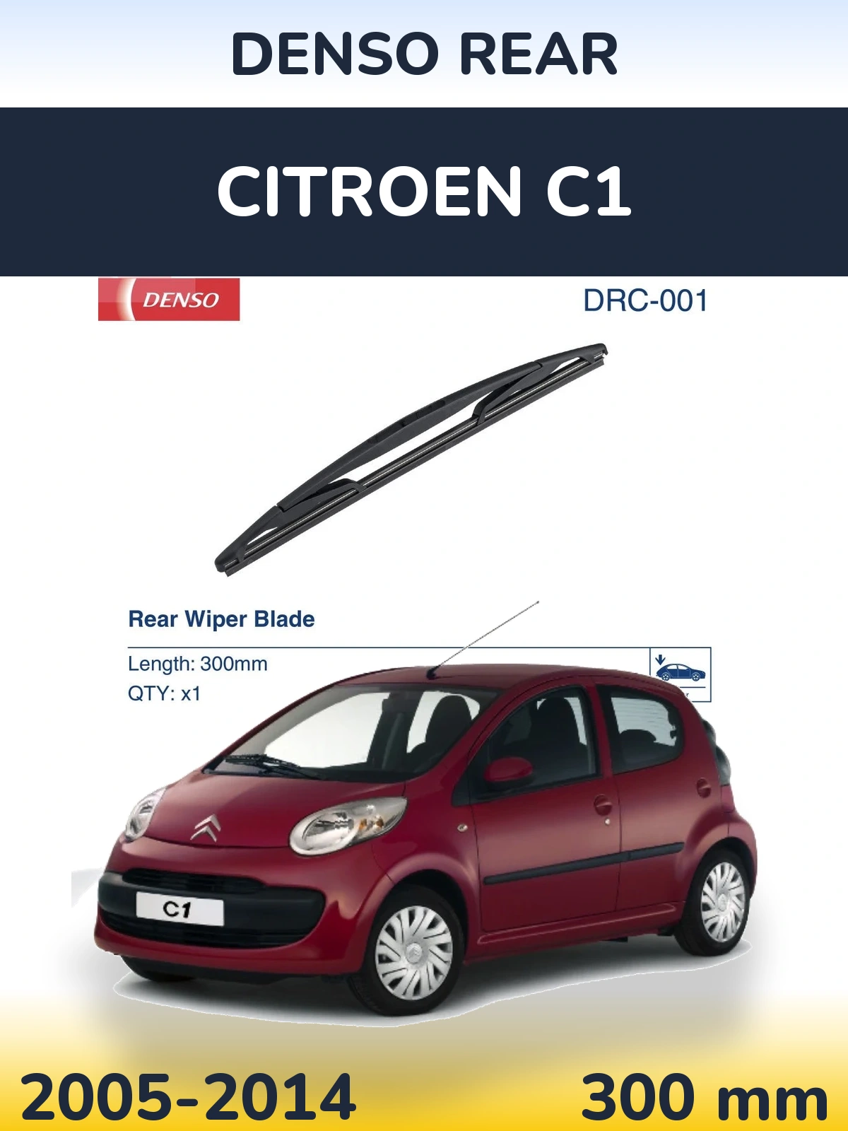 Задний дворник Denso Rear 300 мм для Citroen C1 2005-2014