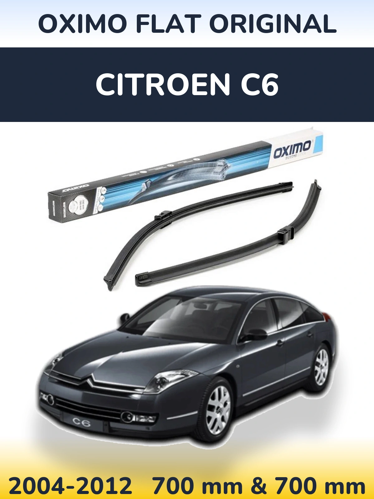Komplet przednich wycieraczek Oximo Flat Original 700 & 700 mm do Citroen C6 2004-2012