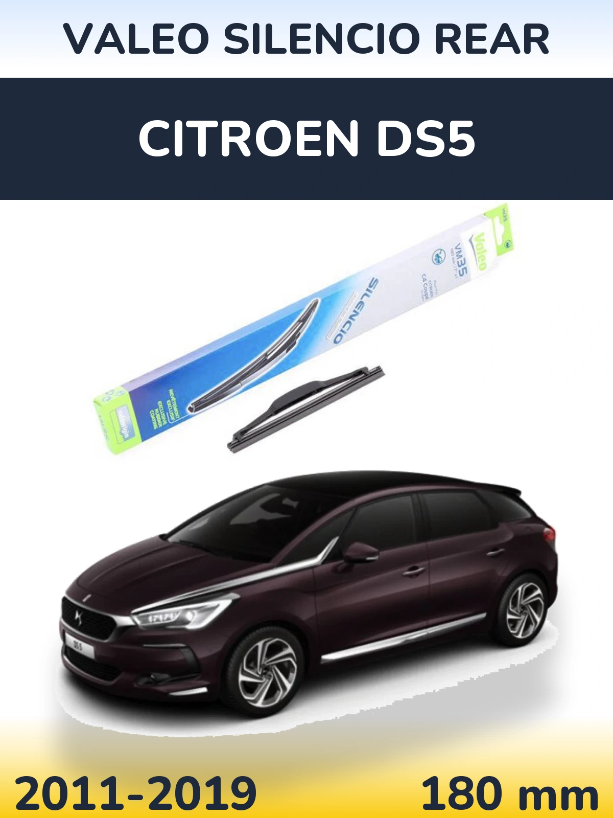 Tylna wycieraczka Valeo Silencio Rear 180 mm do Citroen DS5 2011-2019