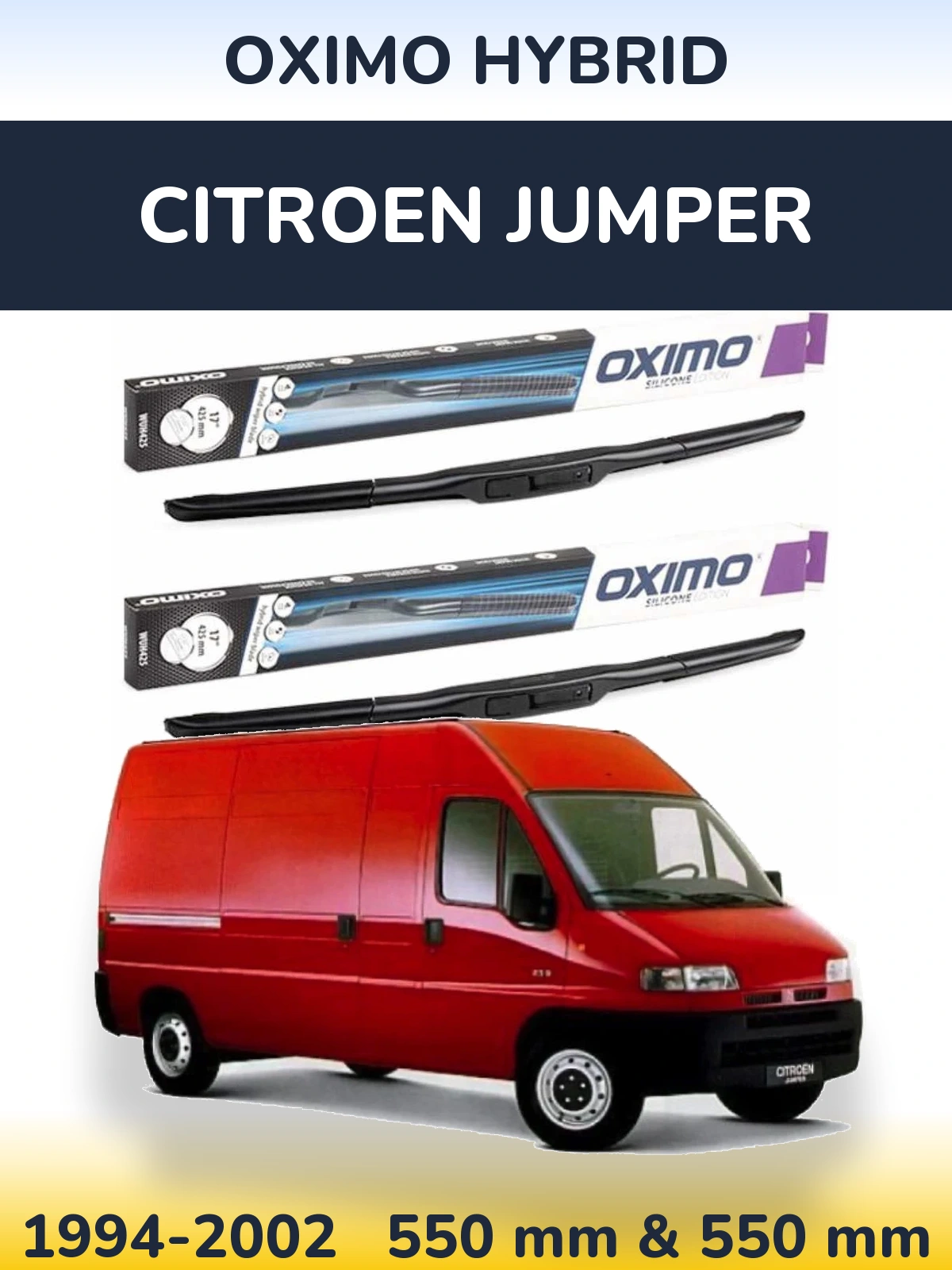 Komplet przednich wycieraczek Oximo Hybrid 550 & 550 mm do Citroen Jumper 1994-2002