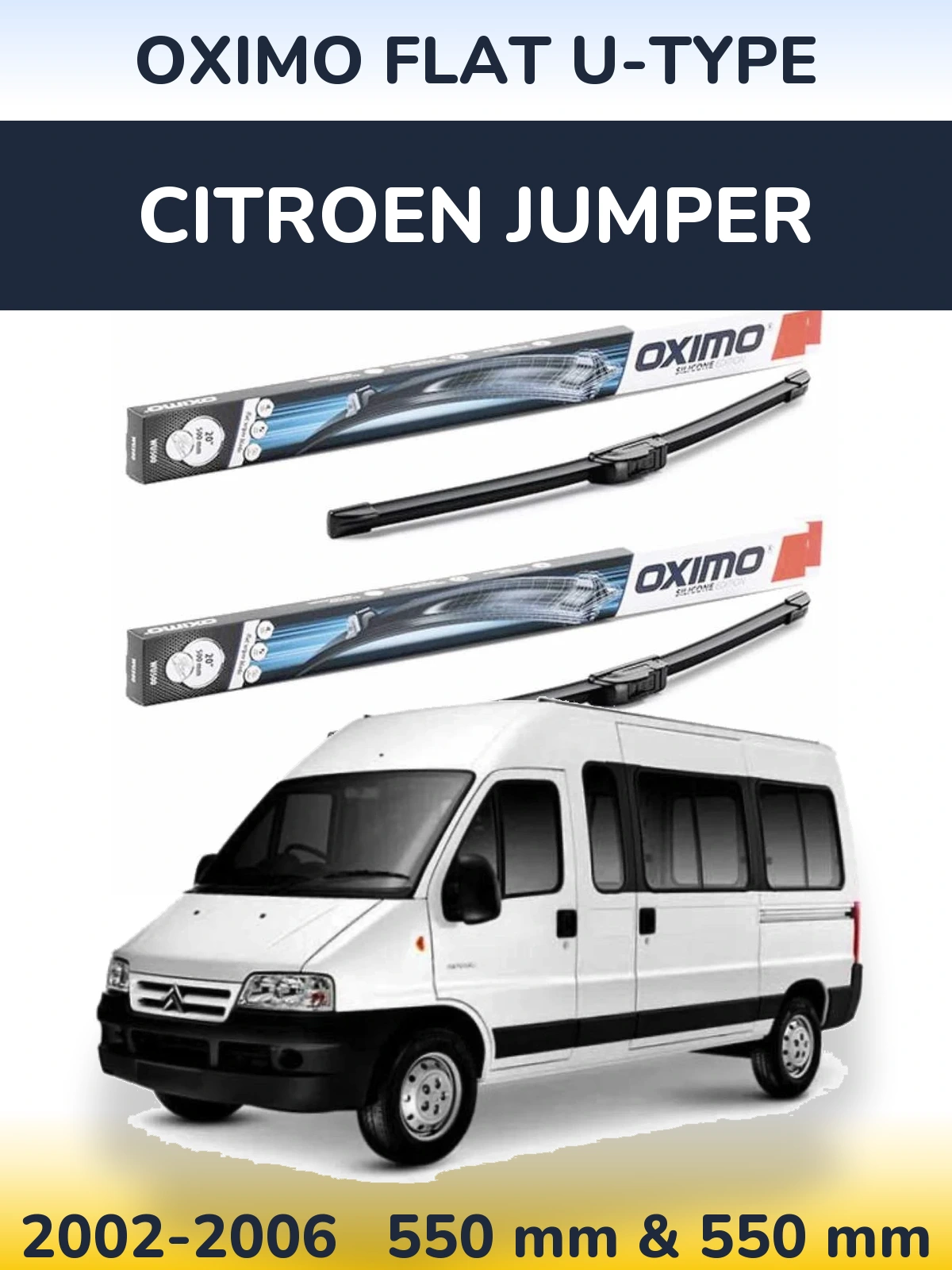 Komplet przednich wycieraczek Oximo Flat U-type 550 & 550 mm do Citroen Jumper 2002-2006