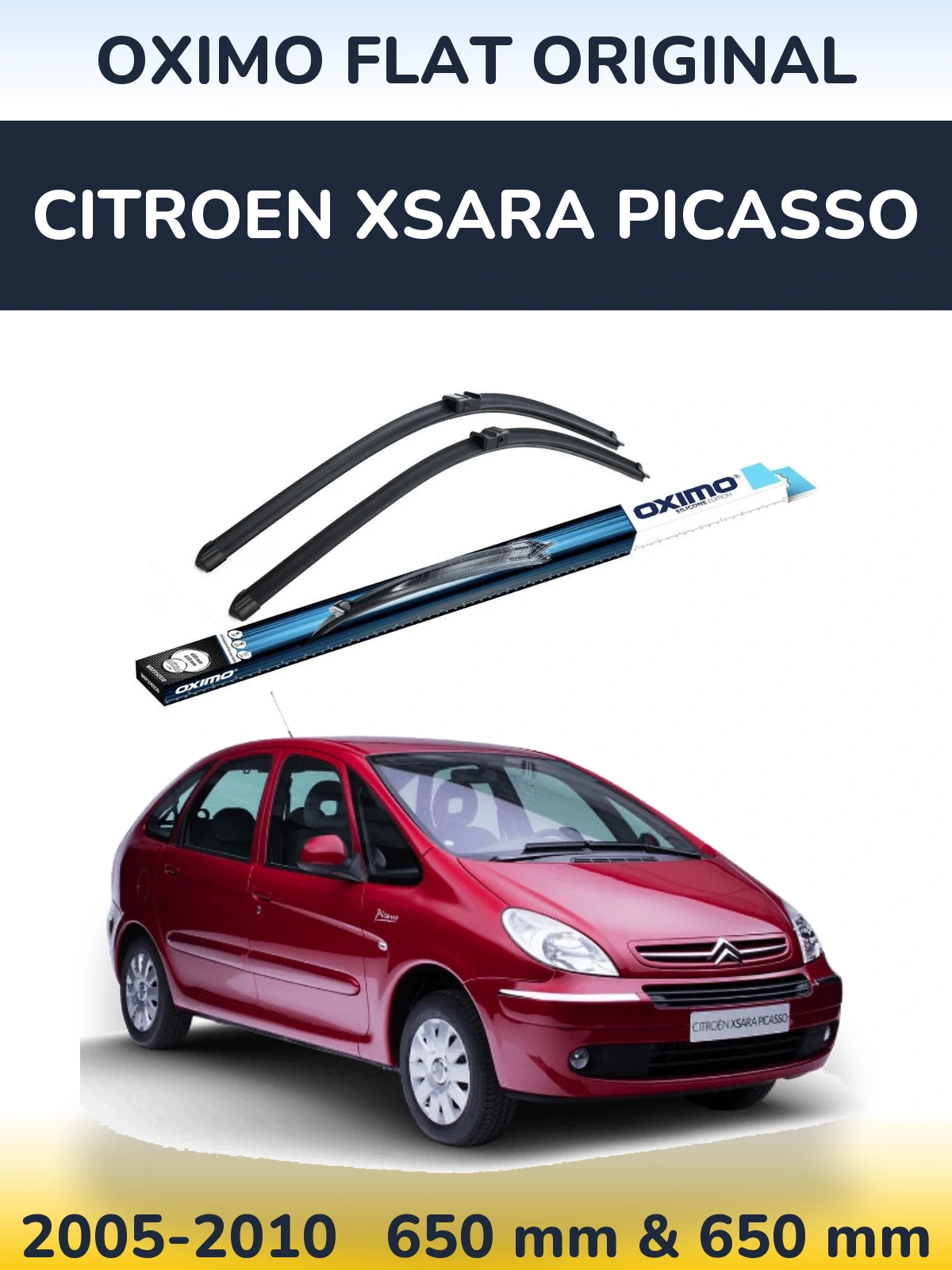 Komplet przednich wycieraczek Oximo Flat Original 650 & 650 mm do Citroen Xsara Picasso 2005-2010