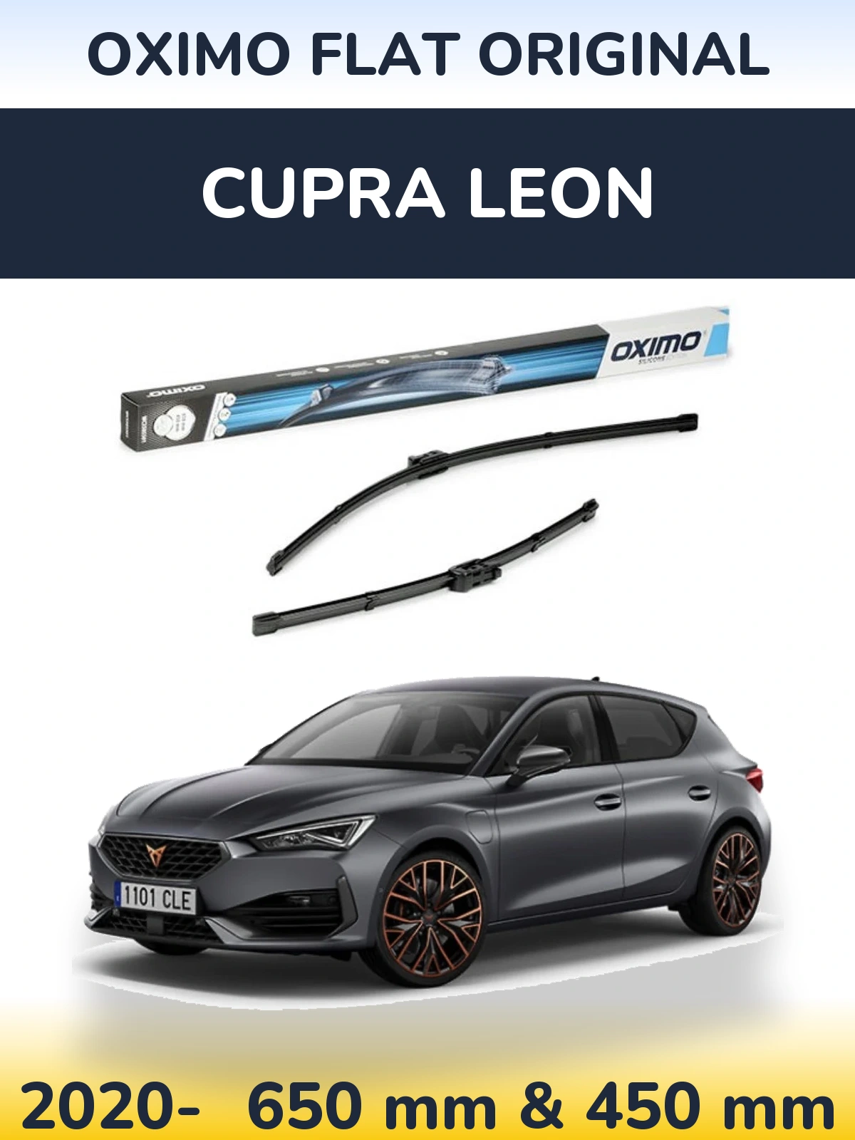 Komplet przednich wycieraczek Oximo Flat Original 650 & 450 mm do Cupra Leon 2020-2026