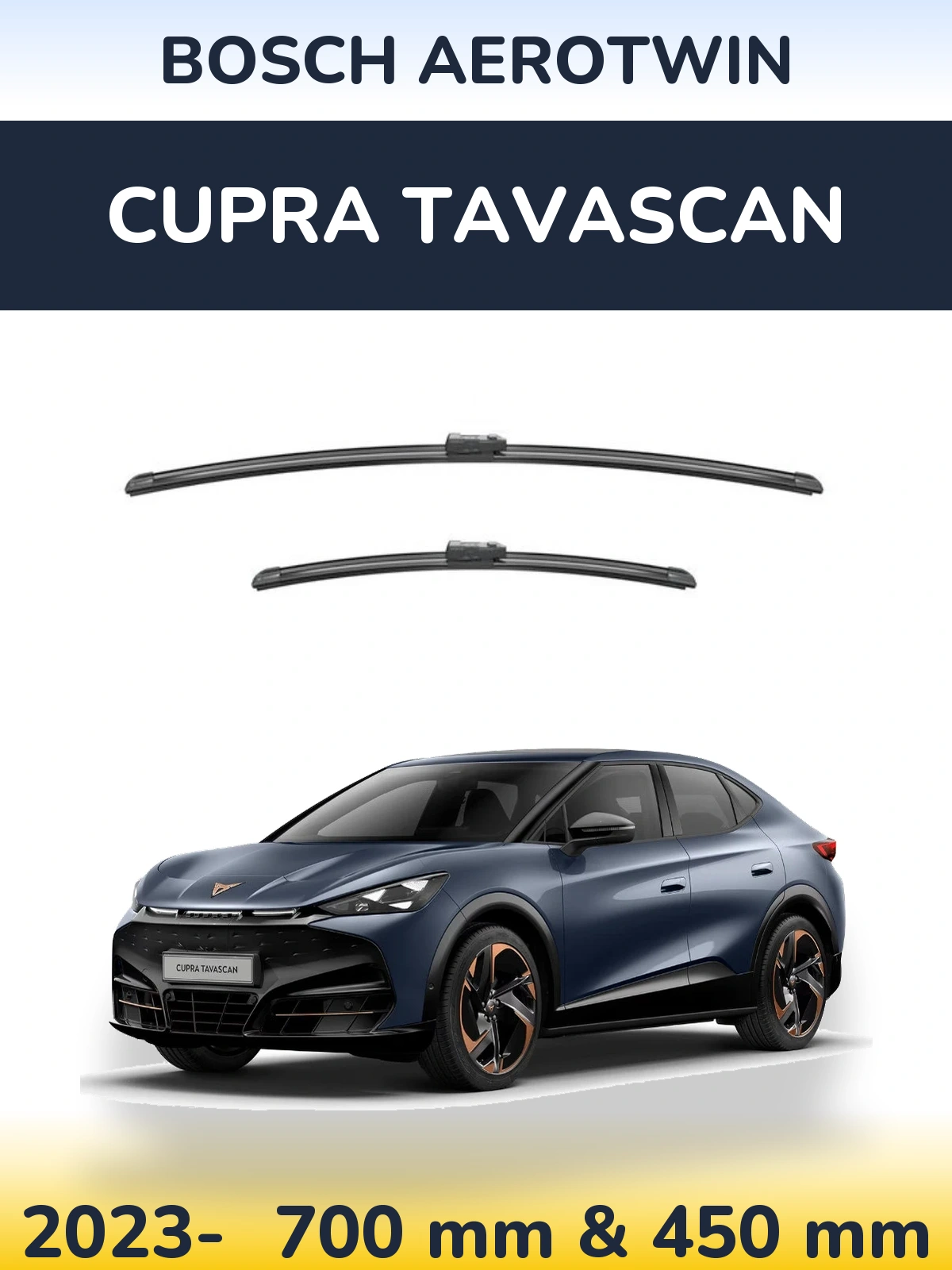 Komplet przednich wycieraczek BOSCH AeroTwin 700 & 450 mm do Cupra Tavascan 2023-2026