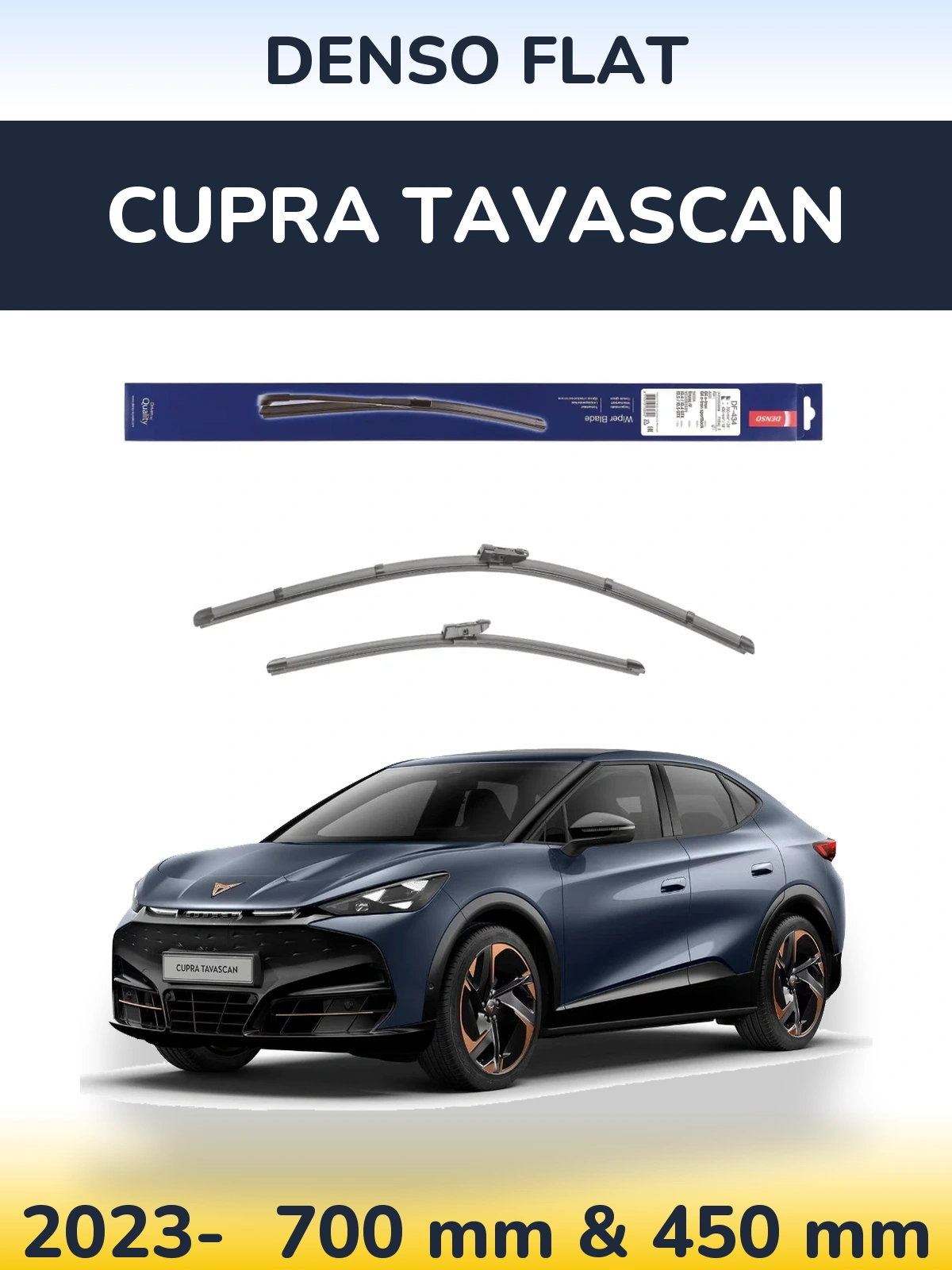 Komplet przednich wycieraczek Denso Flat 700 & 450 mm do Cupra Tavascan 2023-2026
