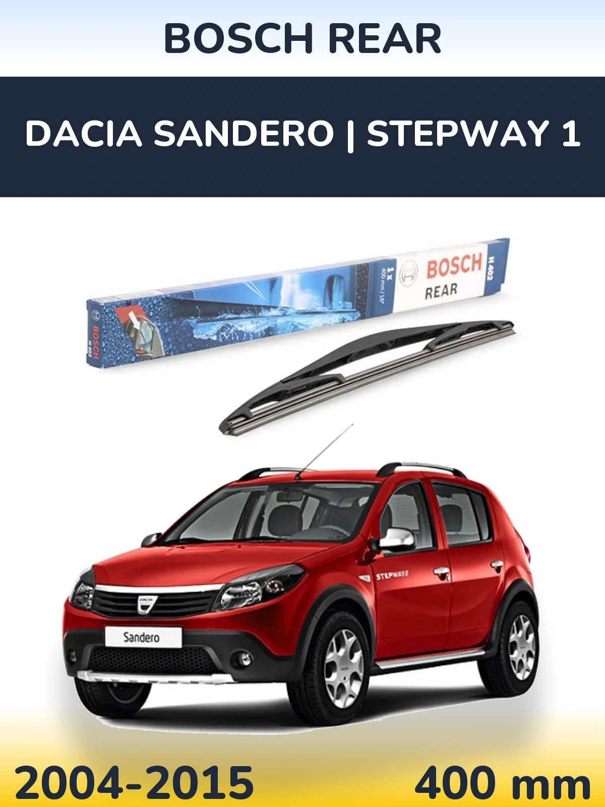 Tylna wycieraczka BOSCH Rear 400 mm do Dacia Sandero | Stepway 1 2004-2015