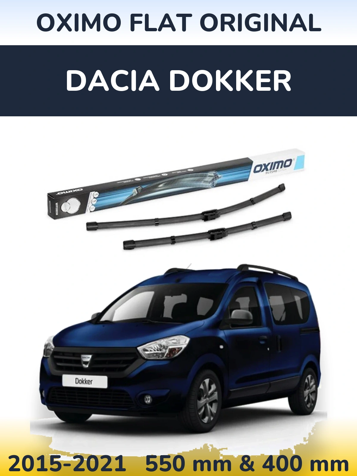 Komplet przednich wycieraczek Oximo Flat Original 550 & 400 mm do Dacia Dokker 2015-2021