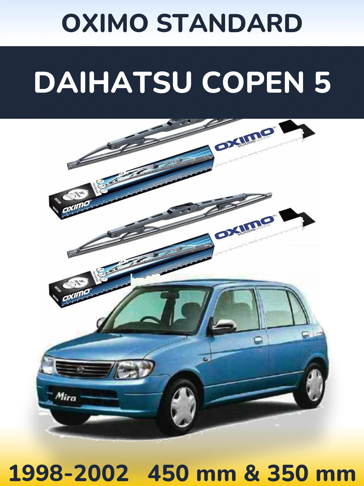 Komplet przednich wycieraczek Oximo Standard 450 & 350 mm do Daihatsu Copen 5 1998-2002