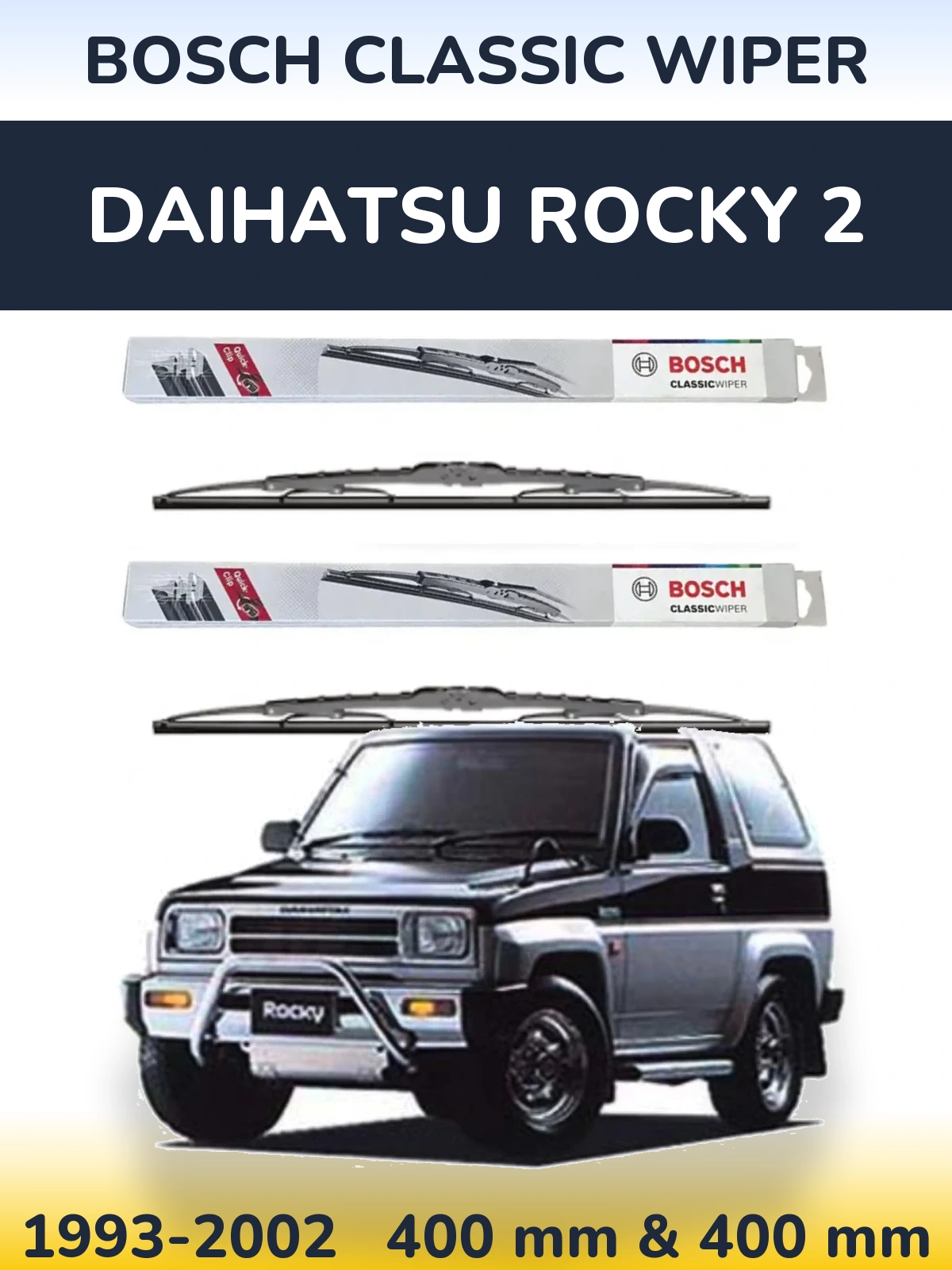 Komplet przednich wycieraczek BOSCH Classic Wiper 400 & 400 mm do Daihatsu Rocky 2 1993-2002