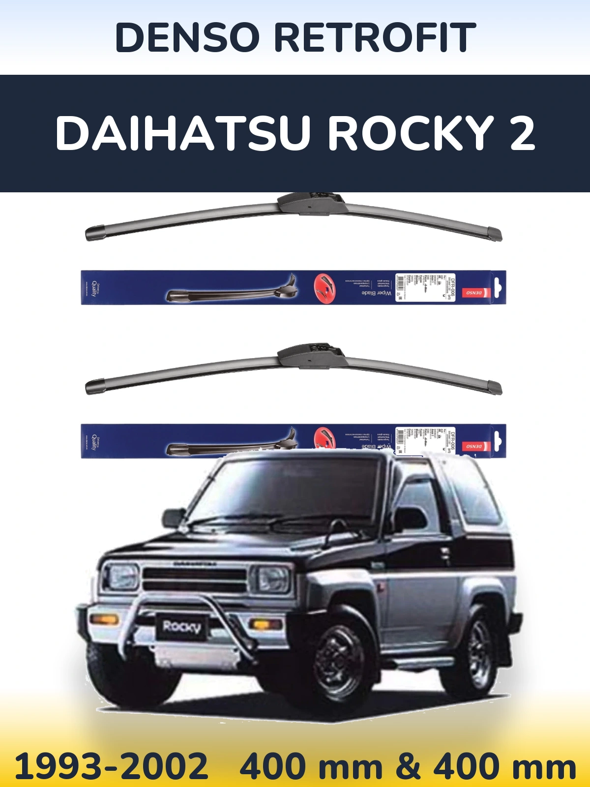 Komplet przednich wycieraczek Denso Retrofit 400 & 400 mm do Daihatsu Rocky 2 1993-2002
