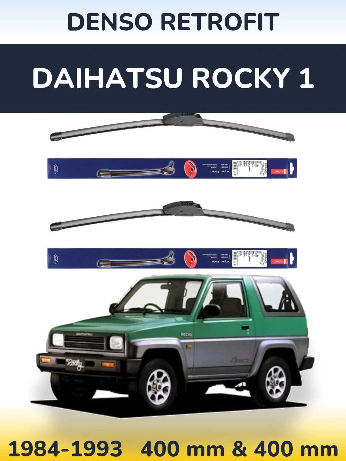 Komplet przednich wycieraczek Denso Retrofit 400 & 400 mm do Daihatsu Rocky 1 1984-1993