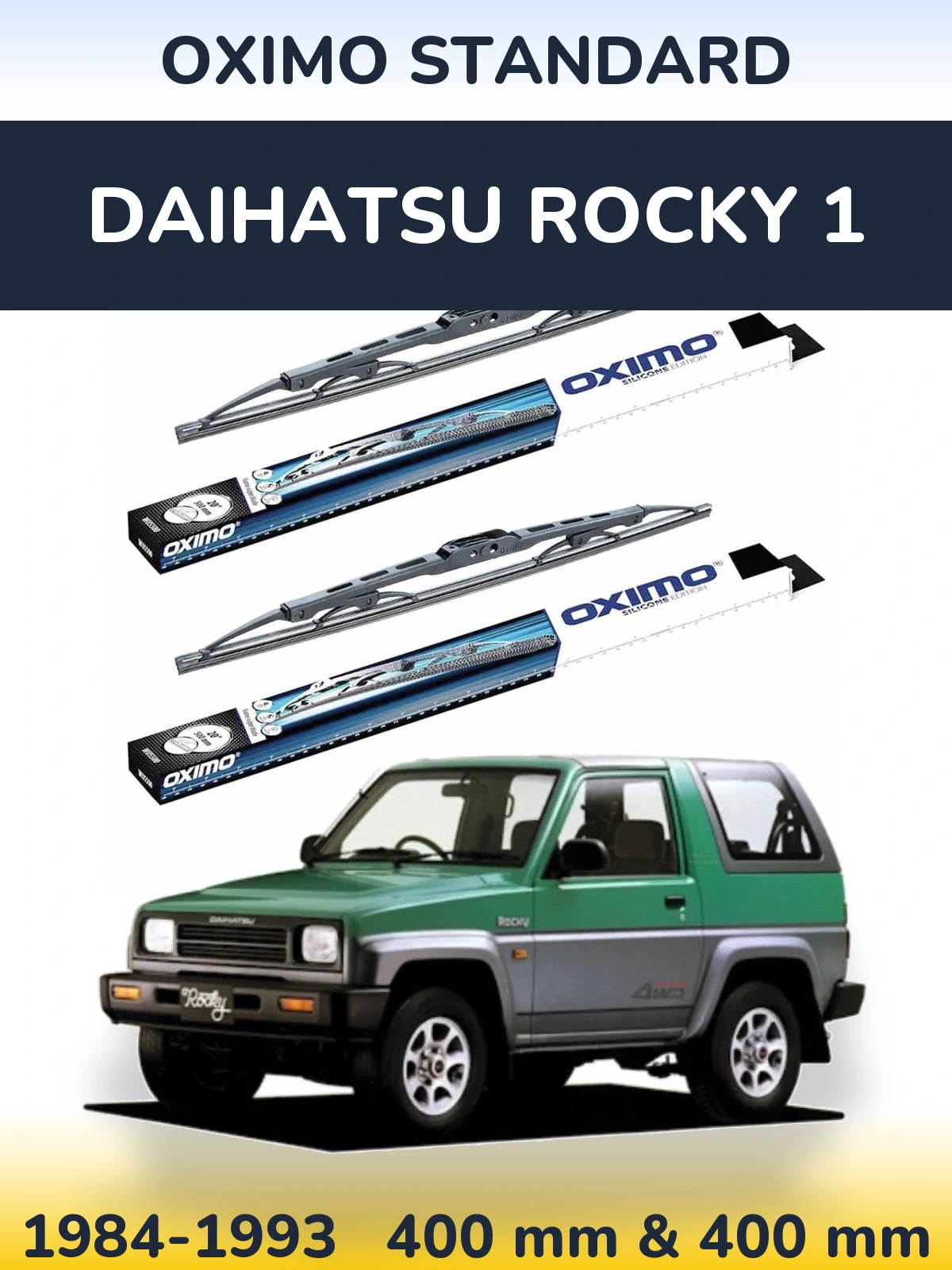 Komplet przednich wycieraczek Oximo Standard 400 & 400 mm do Daihatsu Rocky 1 1984-1993