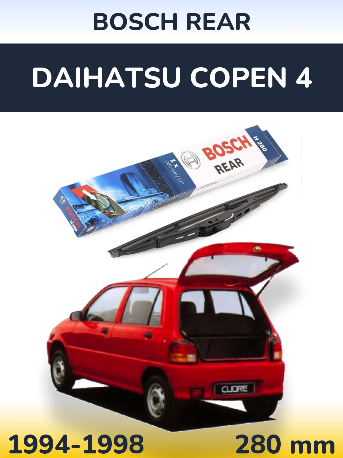 Tylna wycieraczka BOSCH Rear 280 mm do Daihatsu Copen 4 1994-1998