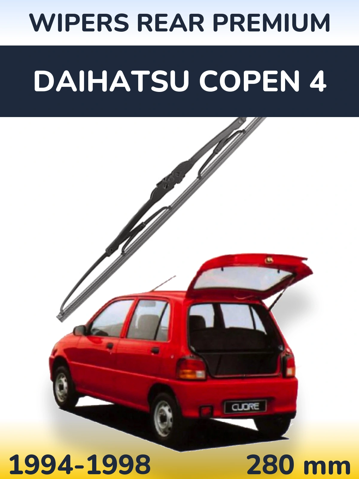 Rear wiper blade WIPERS REAR PREMIUM 280 mm for Daihatsu Copen 4 1994-1998