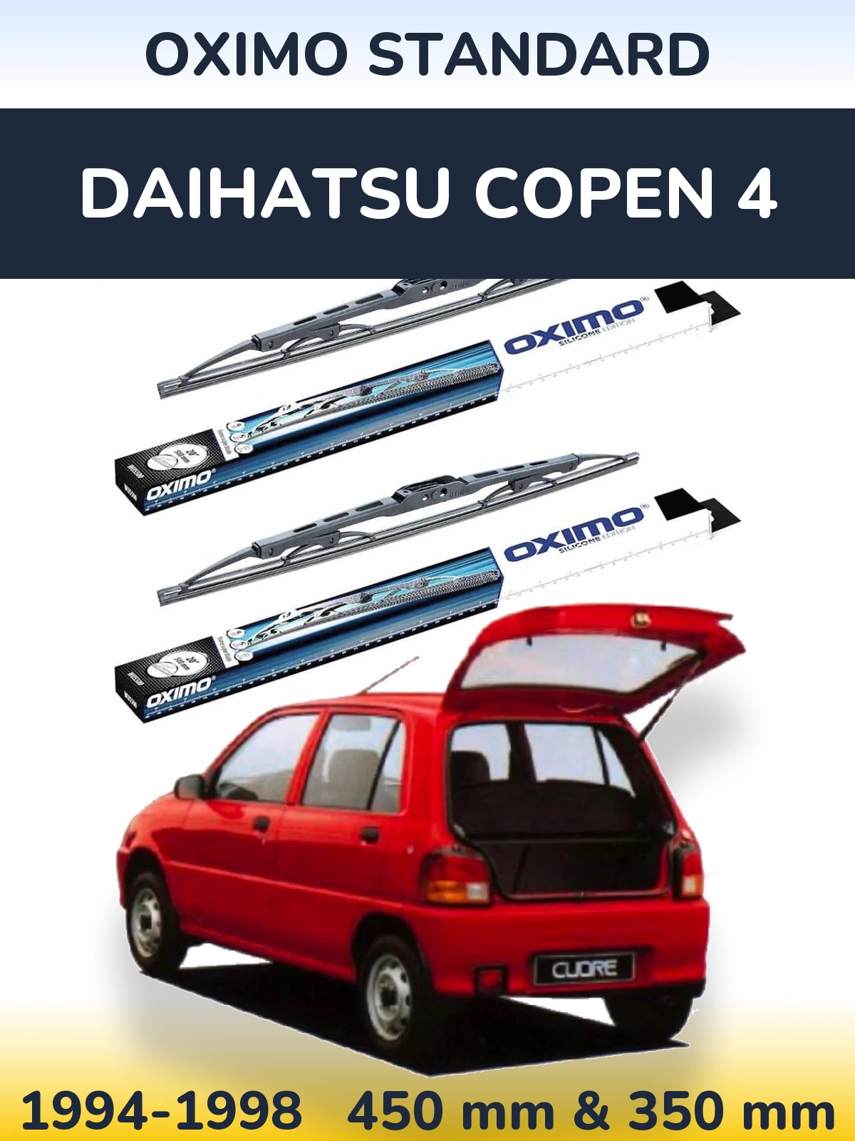 Комплект передних дворников Oximo Standard 450 & 350 мм для Daihatsu Copen 4 1994-1998