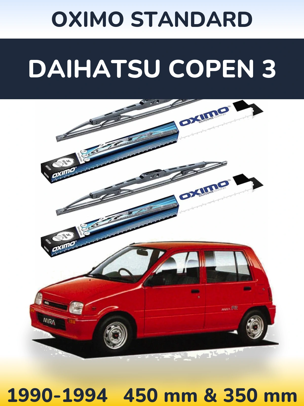 Комплект передних дворников Oximo Standard 450 & 350 мм для Daihatsu Copen 3 1990-1994