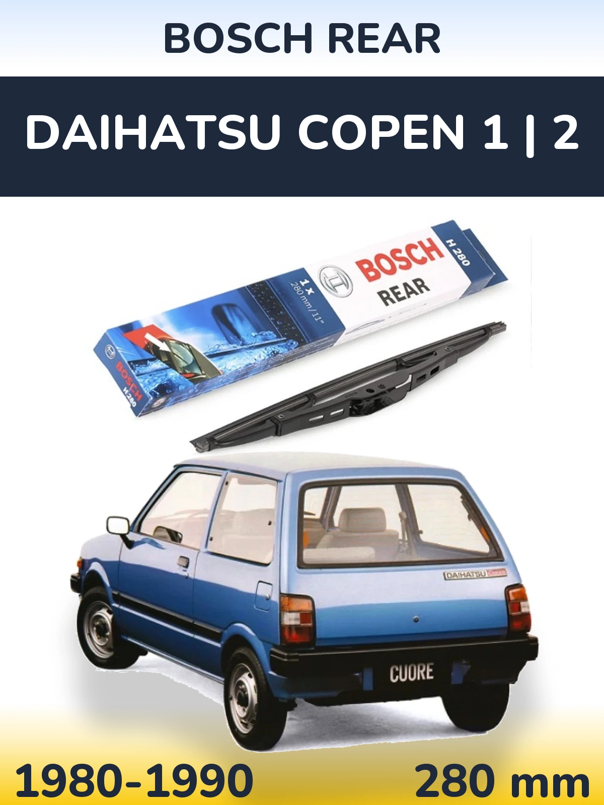 Задний дворник BOSCH Rear 280 мм для Daihatsu Copen 1 | 2 1980-1990