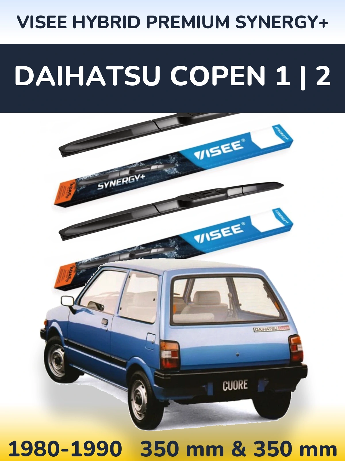 Комплект передних дворников VISEE HYBRID PREMIUM SYNERGY+ 350 & 350 мм для Daihatsu Copen 1 | 2 1980-1990