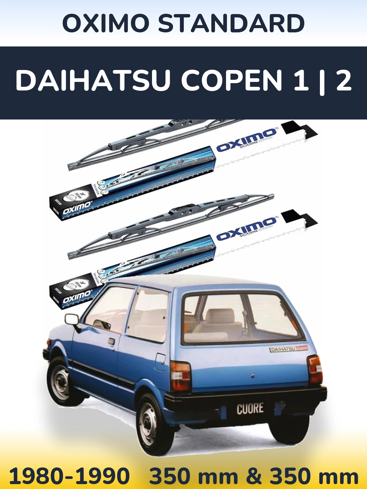 Комплект передних дворников Oximo Standard 350 & 350 мм для Daihatsu Copen 1 | 2 1980-1990