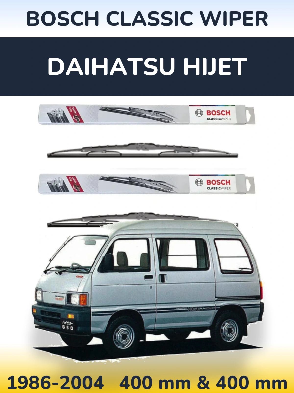 Komplet przednich wycieraczek BOSCH Classic Wiper 400 & 400 mm do Daihatsu HiJet 1986-2004