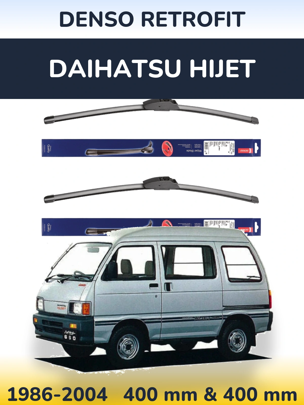 Komplet przednich wycieraczek Denso Retrofit 400 & 400 mm do Daihatsu HiJet 1986-2004