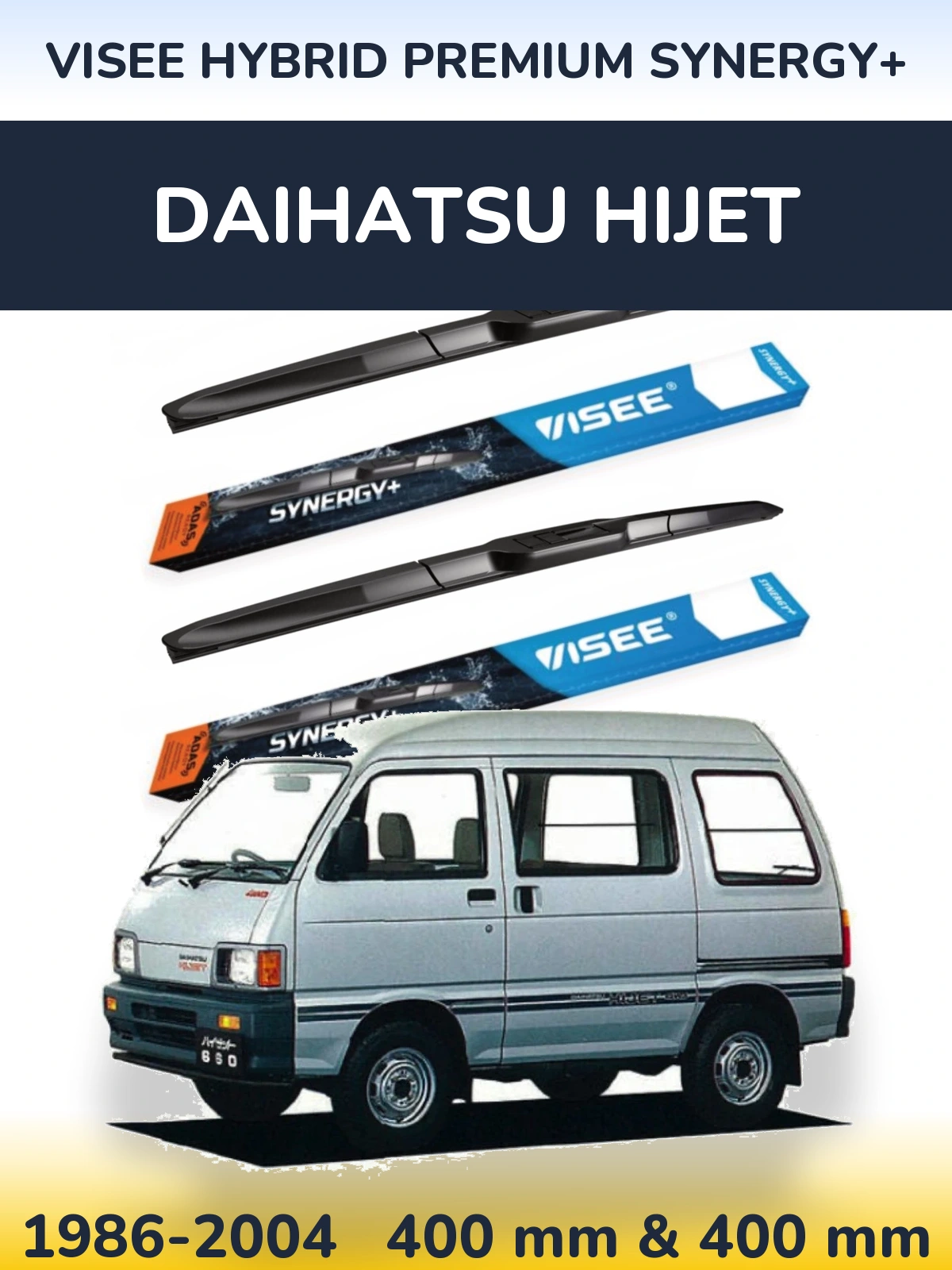 Komplet przednich wycieraczek VISEE HYBRID PREMIUM SYNERGY+ 400 & 400 mm do Daihatsu HiJet 1986-2004
