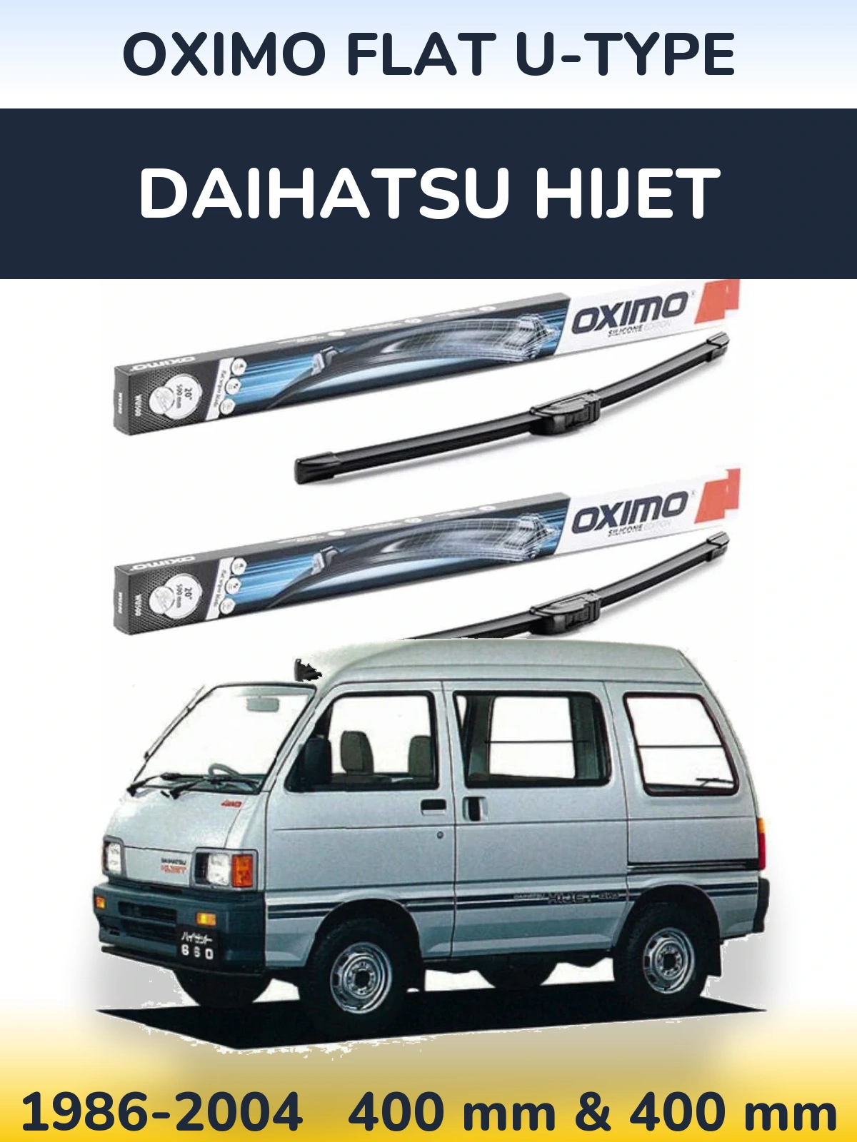 Комплект передних дворников Oximo Flat U-type 400 & 400 мм для Daihatsu HiJet 1986-2004