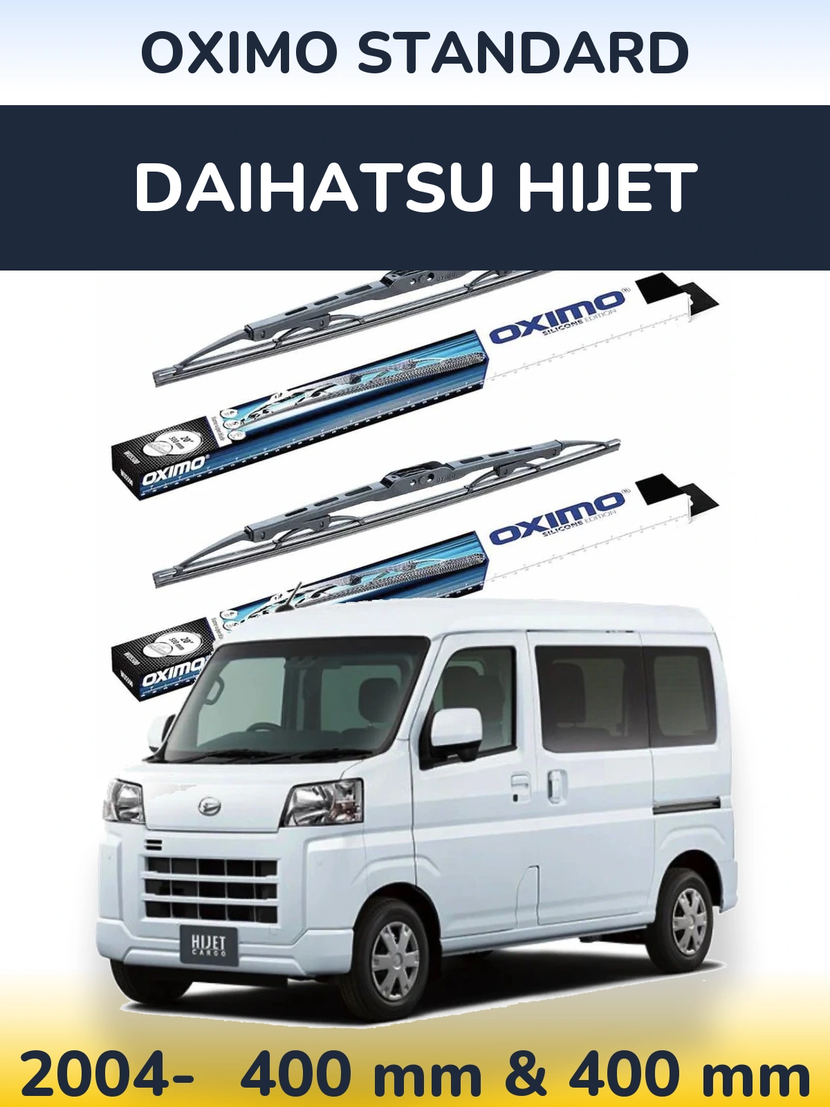 Комплект передних дворников Oximo Standard 400 & 400 мм для Daihatsu HiJet 2004-2026