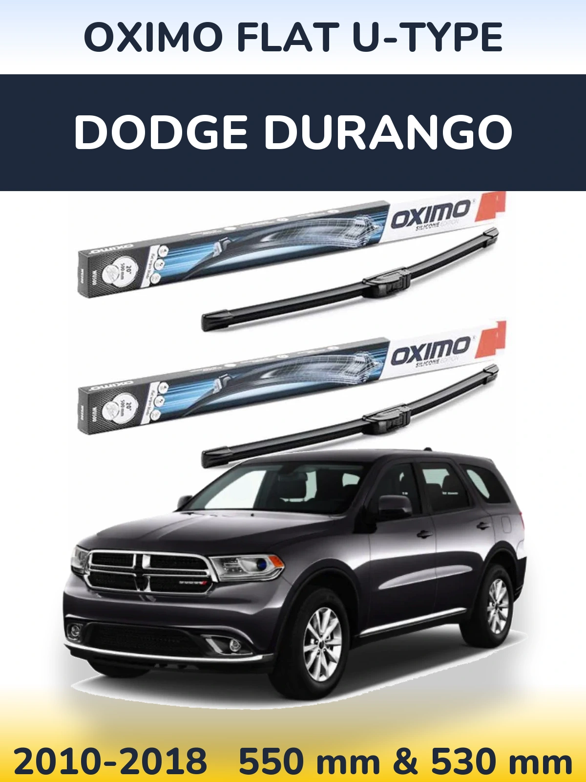 Комплект передніх щіток Oximo Flat U-type 550 & 530 мм для Dodge Durango 2010-2018