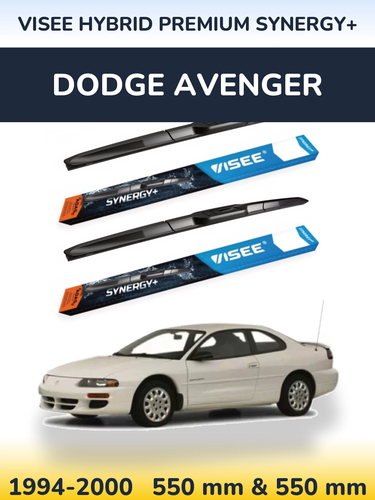 Комплект передних дворников VISEE HYBRID PREMIUM SYNERGY+ 550 & 550 мм для Dodge Avenger 1994-2000
