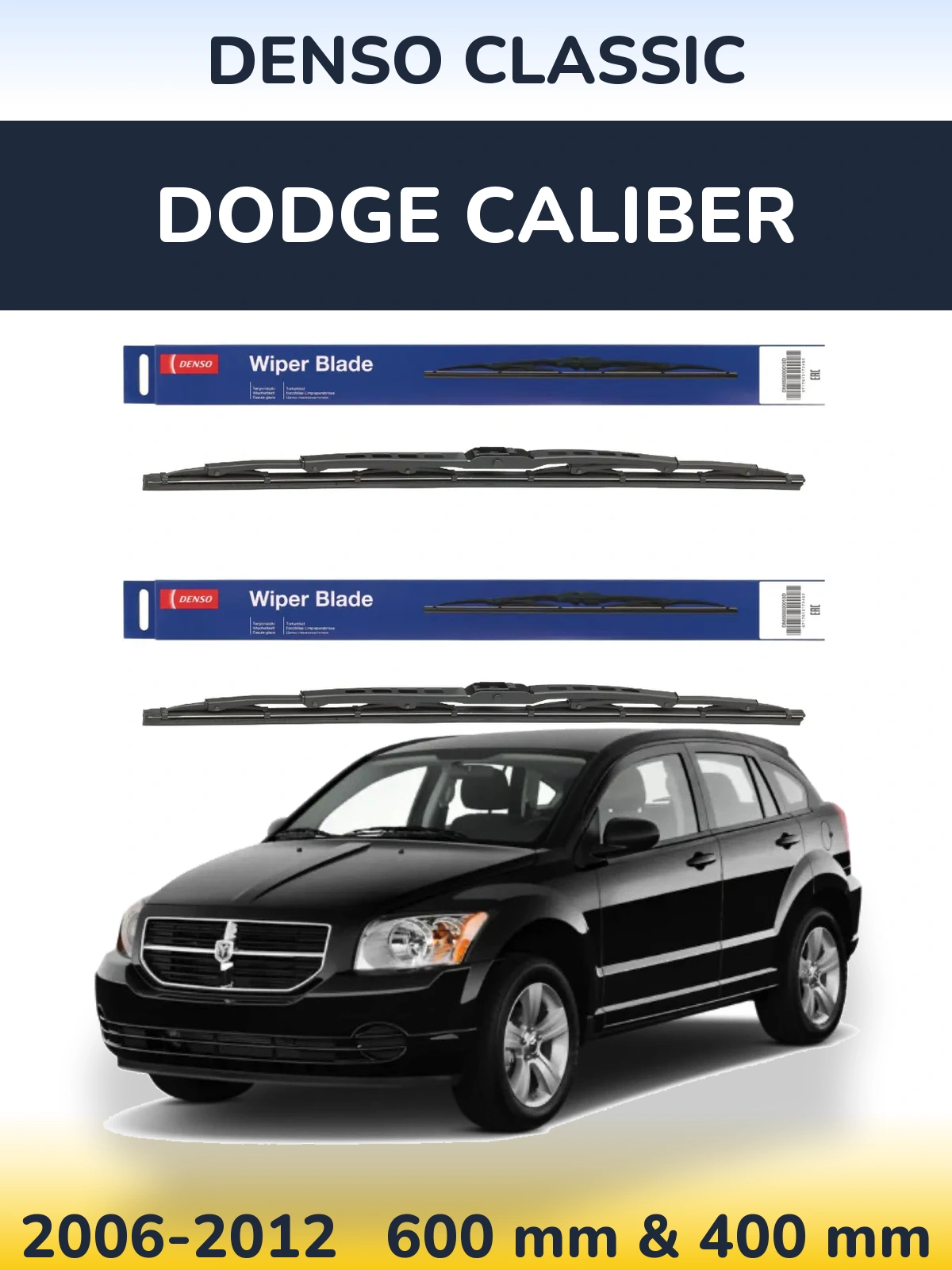 Комплект передних дворников Denso Classic 600 & 400 мм для Dodge Caliber 2006-2012