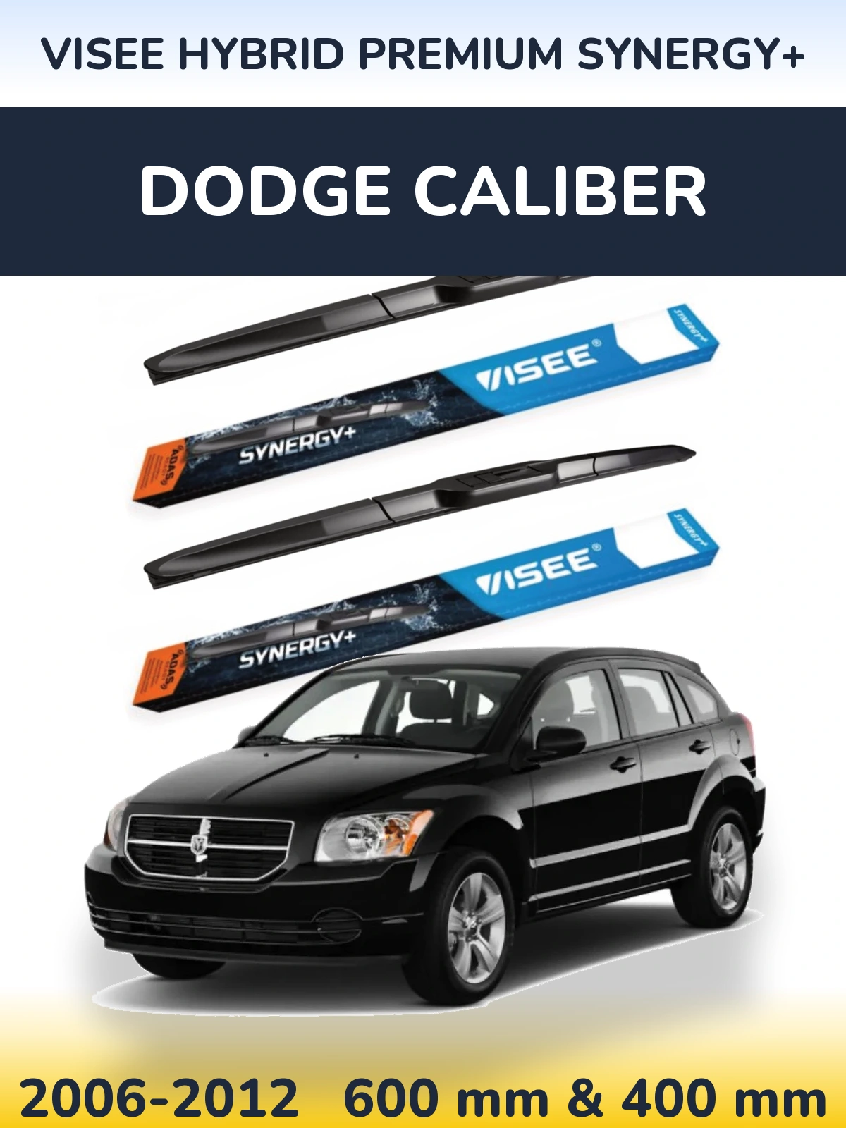 Комплект передніх щіток VISEE HYBRID PREMIUM SYNERGY+ 600 & 400 мм для Dodge Caliber 2006-2012