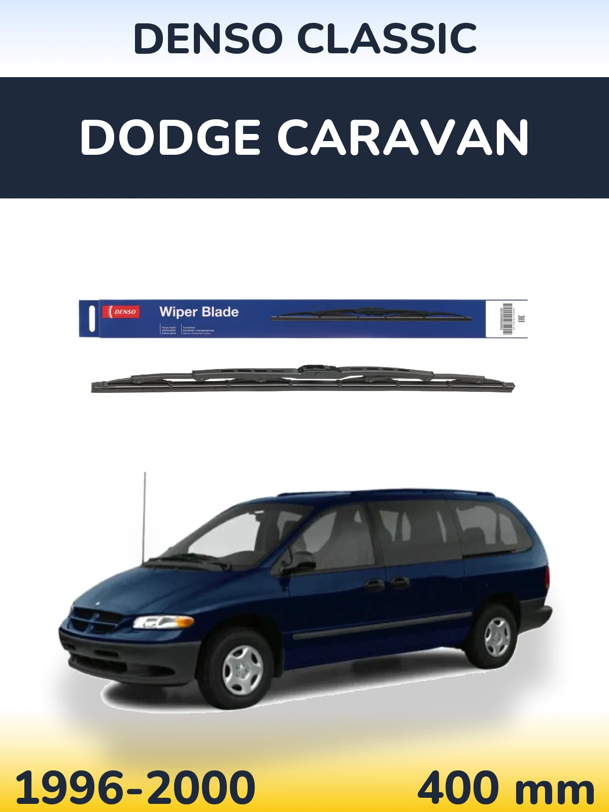 Rear wiper blade Denso Classic 400 mm for Dodge Caravan 1996-2000