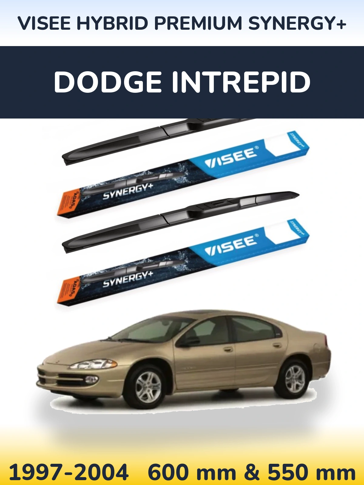 Комплект передніх щіток VISEE HYBRID PREMIUM SYNERGY+ 600 & 550 мм для Dodge Intrepid 1997-2004