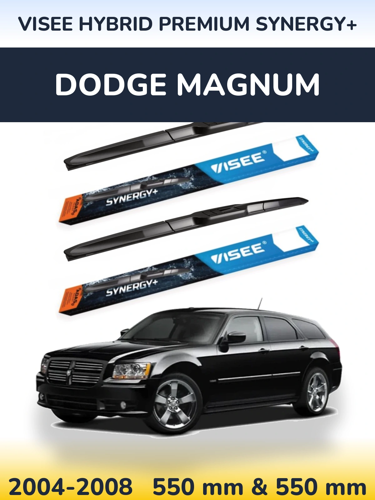 Komplet przednich wycieraczek VISEE HYBRID PREMIUM SYNERGY+ 550 & 550 mm do Dodge Magnum 2004-2008