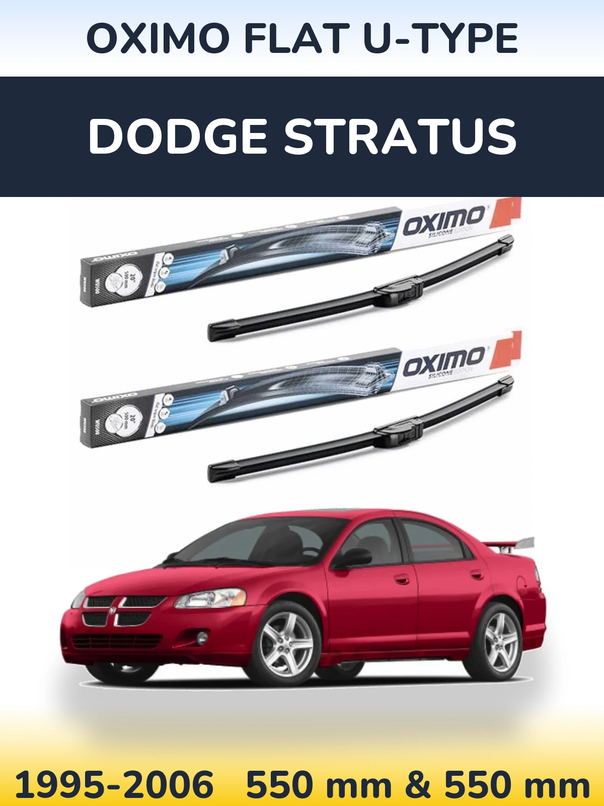 Komplet przednich wycieraczek Oximo Flat U-type 550 & 550 mm do Dodge Stratus 1995-2006