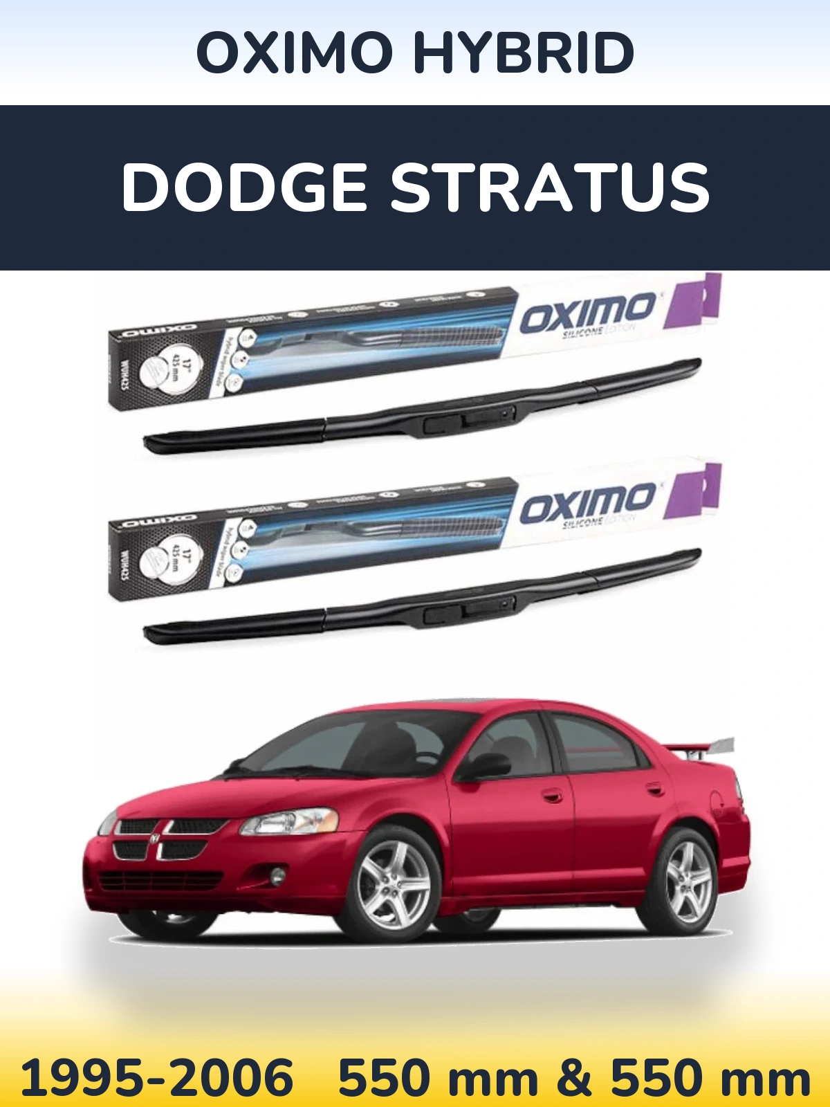 Komplet przednich wycieraczek Oximo Hybrid 550 & 550 mm do Dodge Stratus 1995-2006